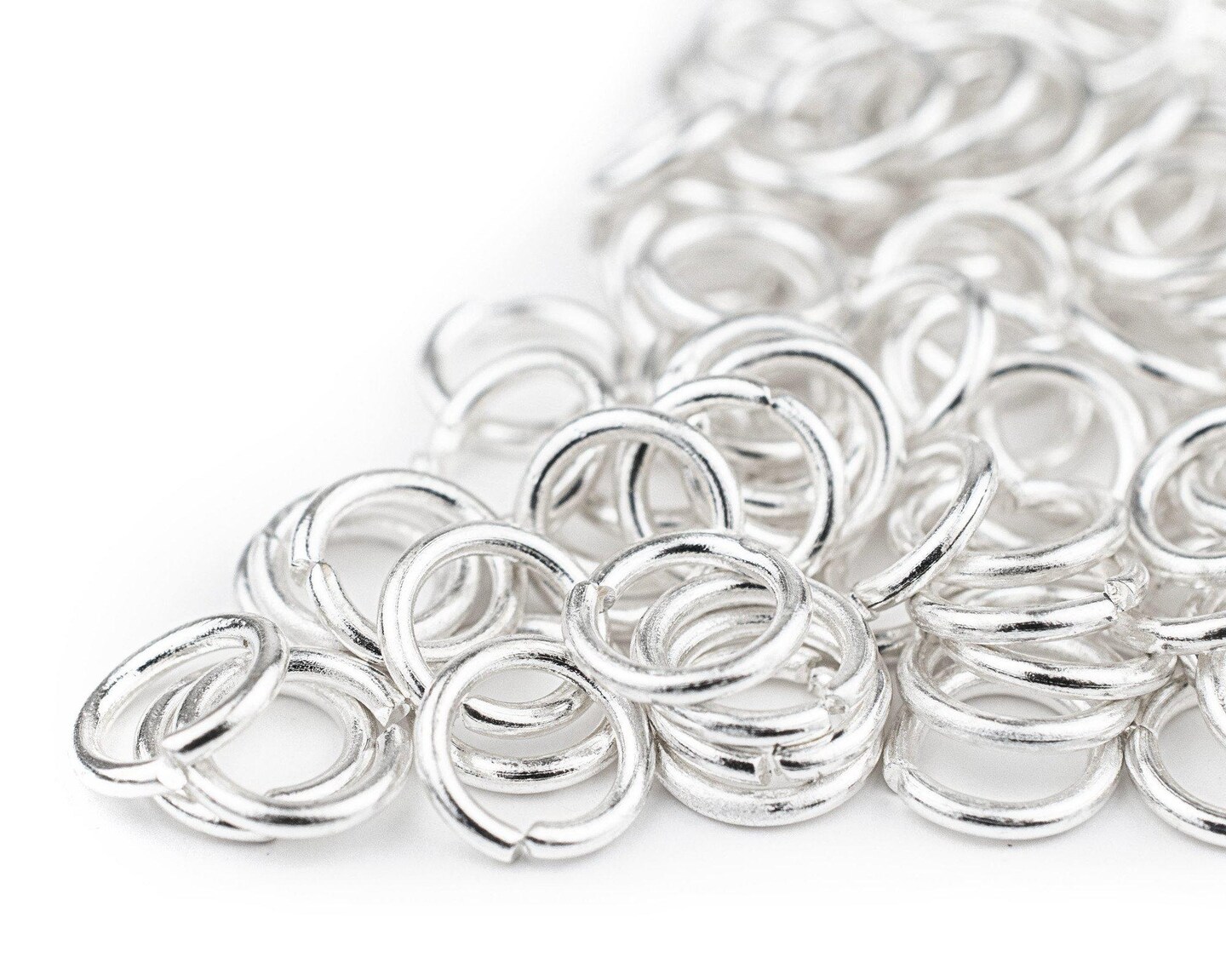 TheBeadChest Silver 8mm Round Open Jump Rings, Pack of 100