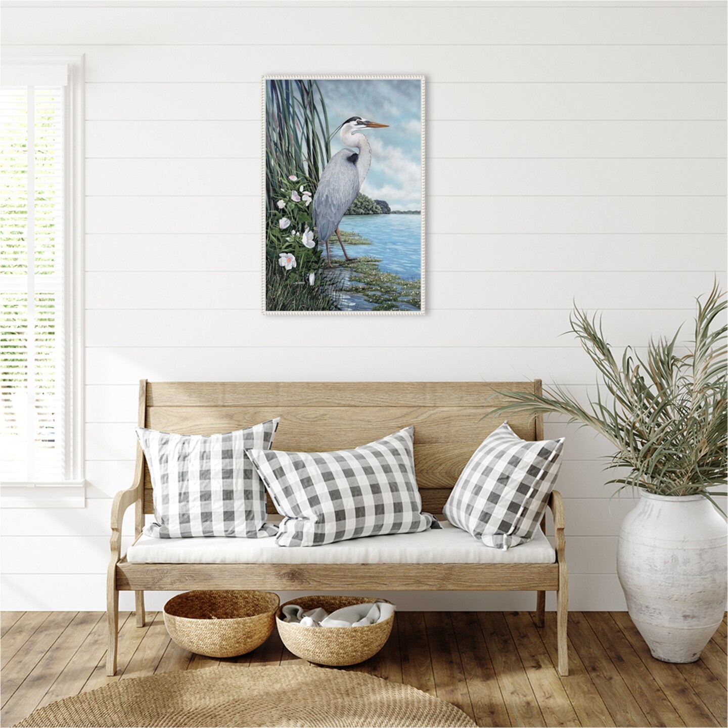 Great Blue Heron by James Harris Framed Canvas Wall Art