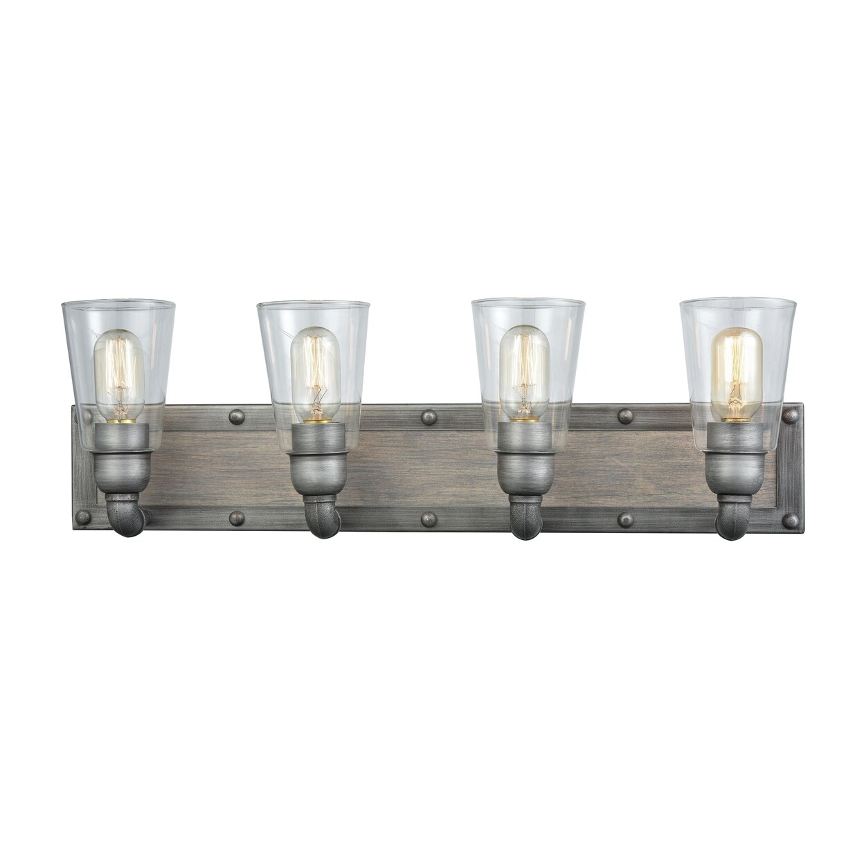 Platform 27 Wide 4-Light Vanity Light - Weathered Zinc