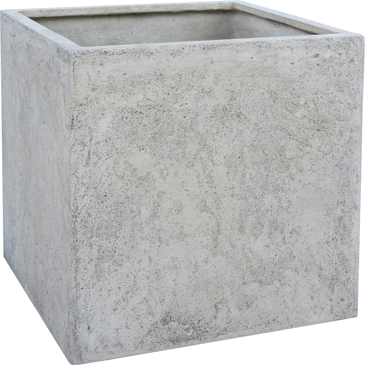 Signature Home Collection Volcanic Stone Cube Standing Planter - 18&#x22; - Beige and Taupe
