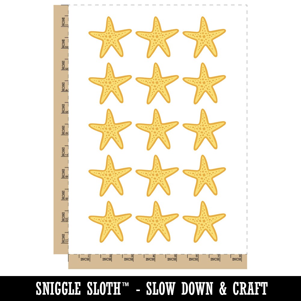 Starfish Sea Star Temporary Tattoo Water Resistant Fake Body Art Set Collection (1 Sheet)