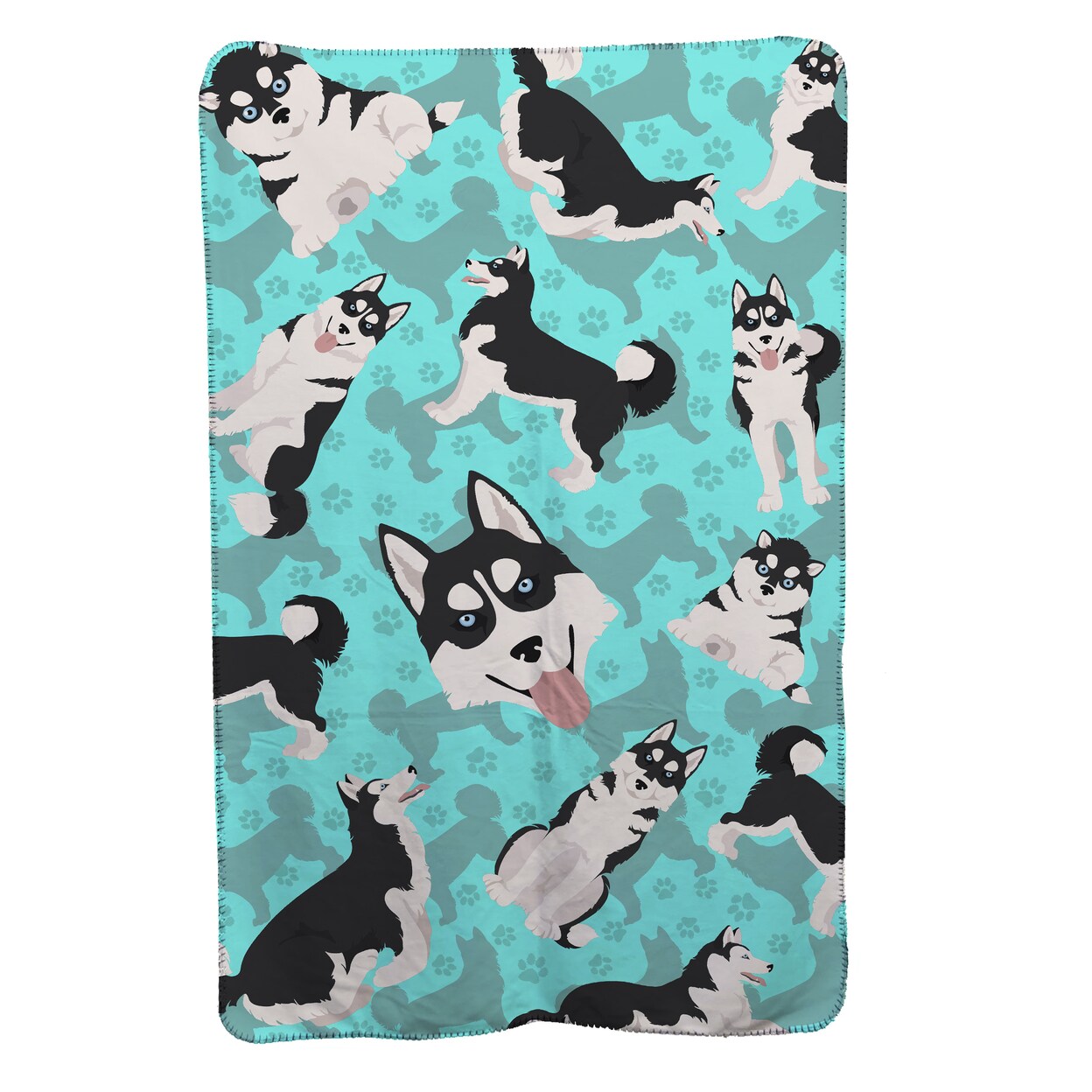 Siberian Husky Soft Travel Blanket With Bag