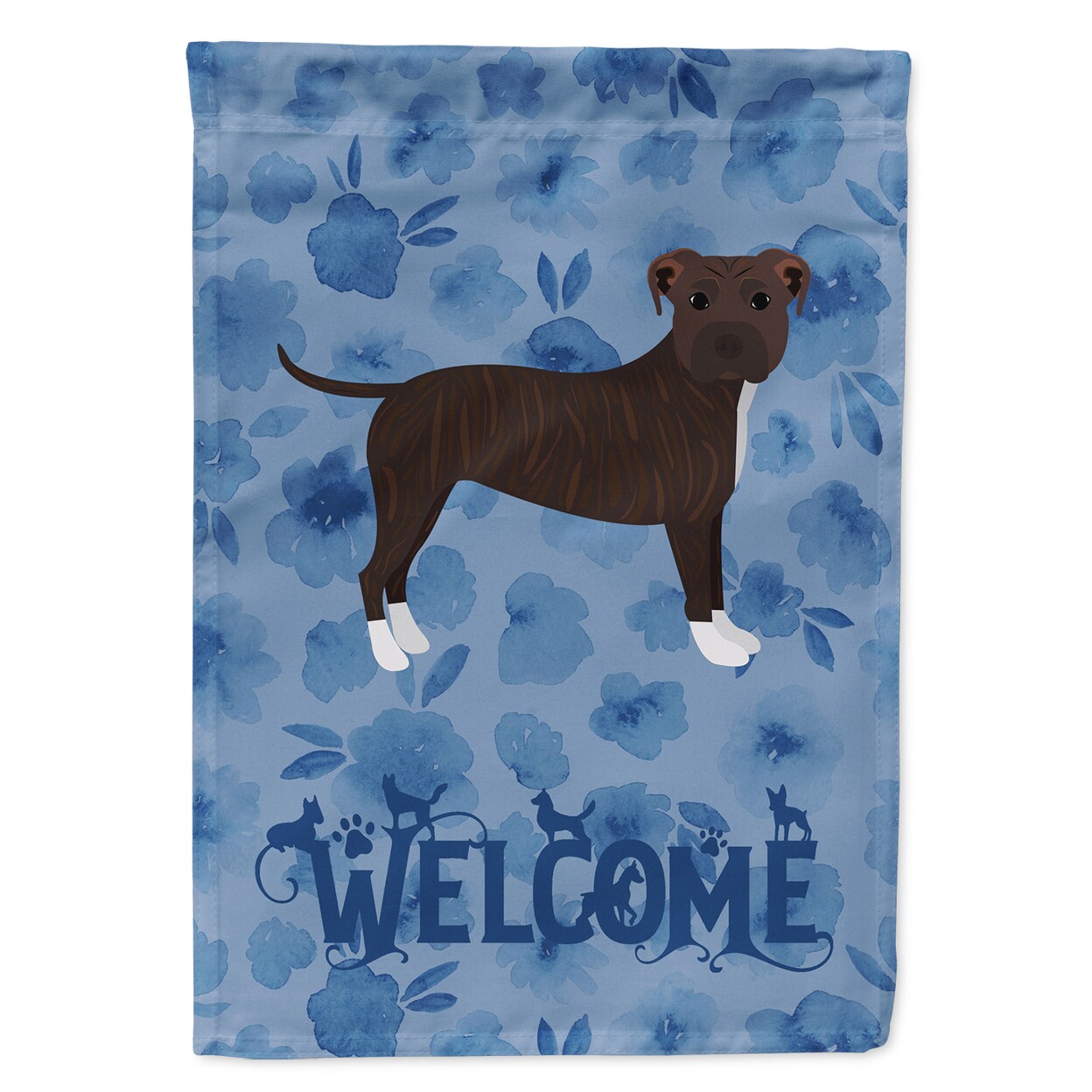Staffordshire Bull Terrier Welcome Flag Garden Size