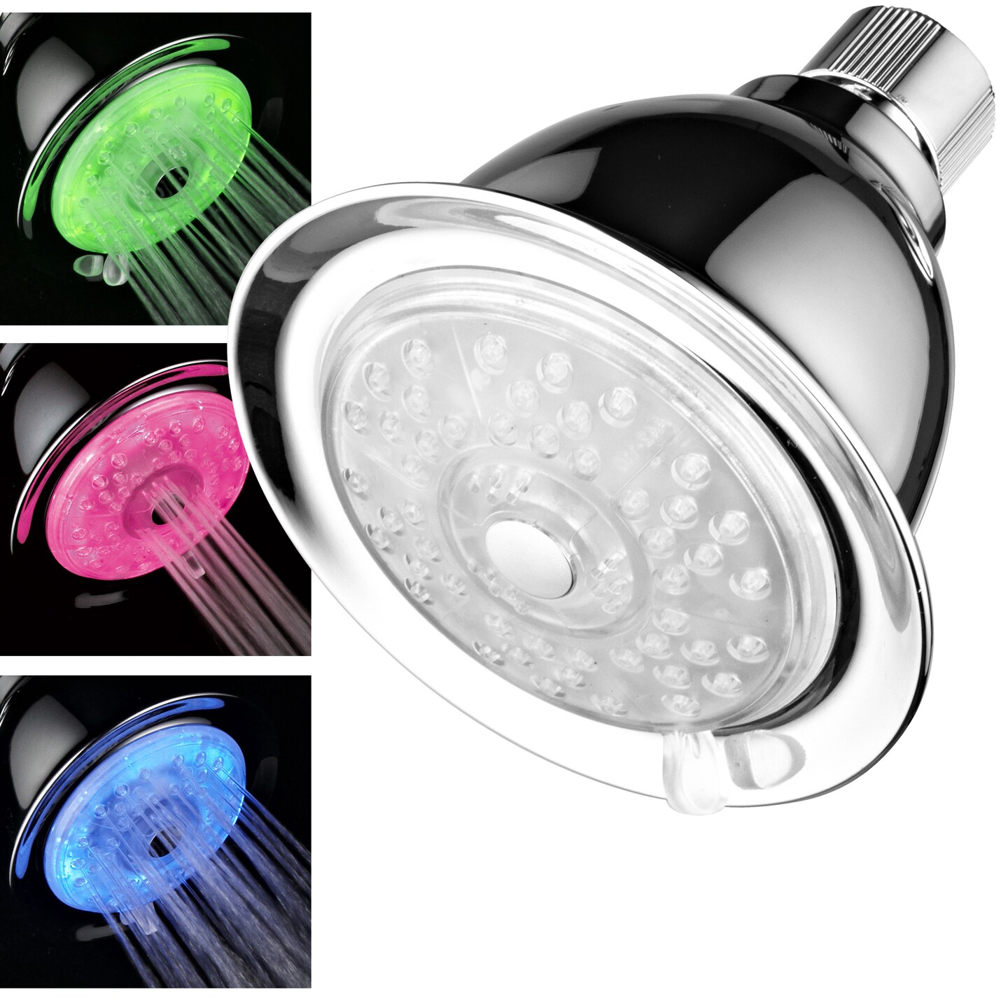 Powerspa 7 Color Led Showerhead Turbo Pressure Boost Nozzle 1500 4 Settings