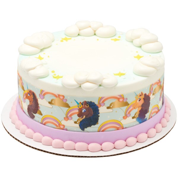 Afro Unicorn Magical Powers Edible Cake Topper Image Strips