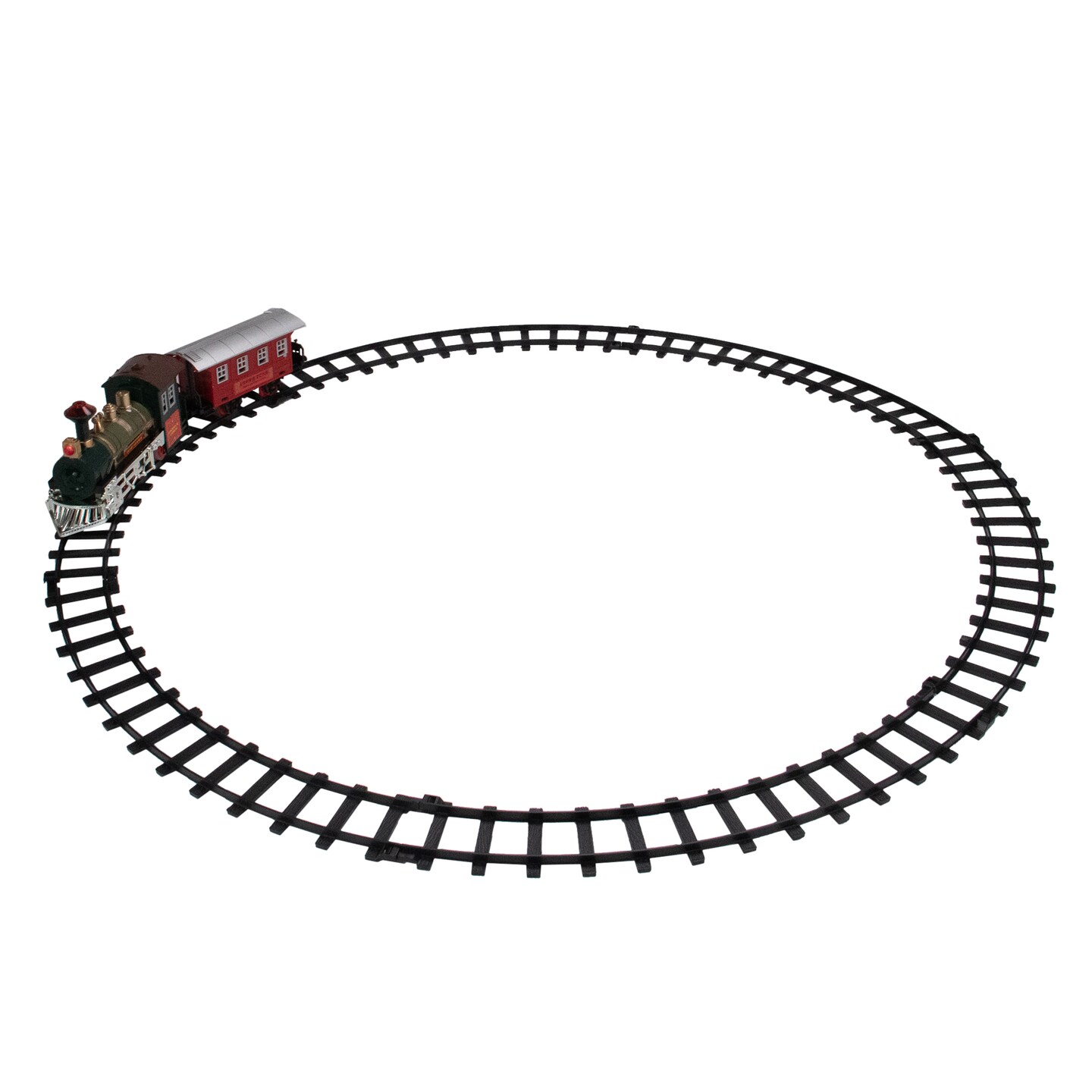 Northlight 8-Piece Battery Operated Red and Green Animated Classic Train Set with Sound