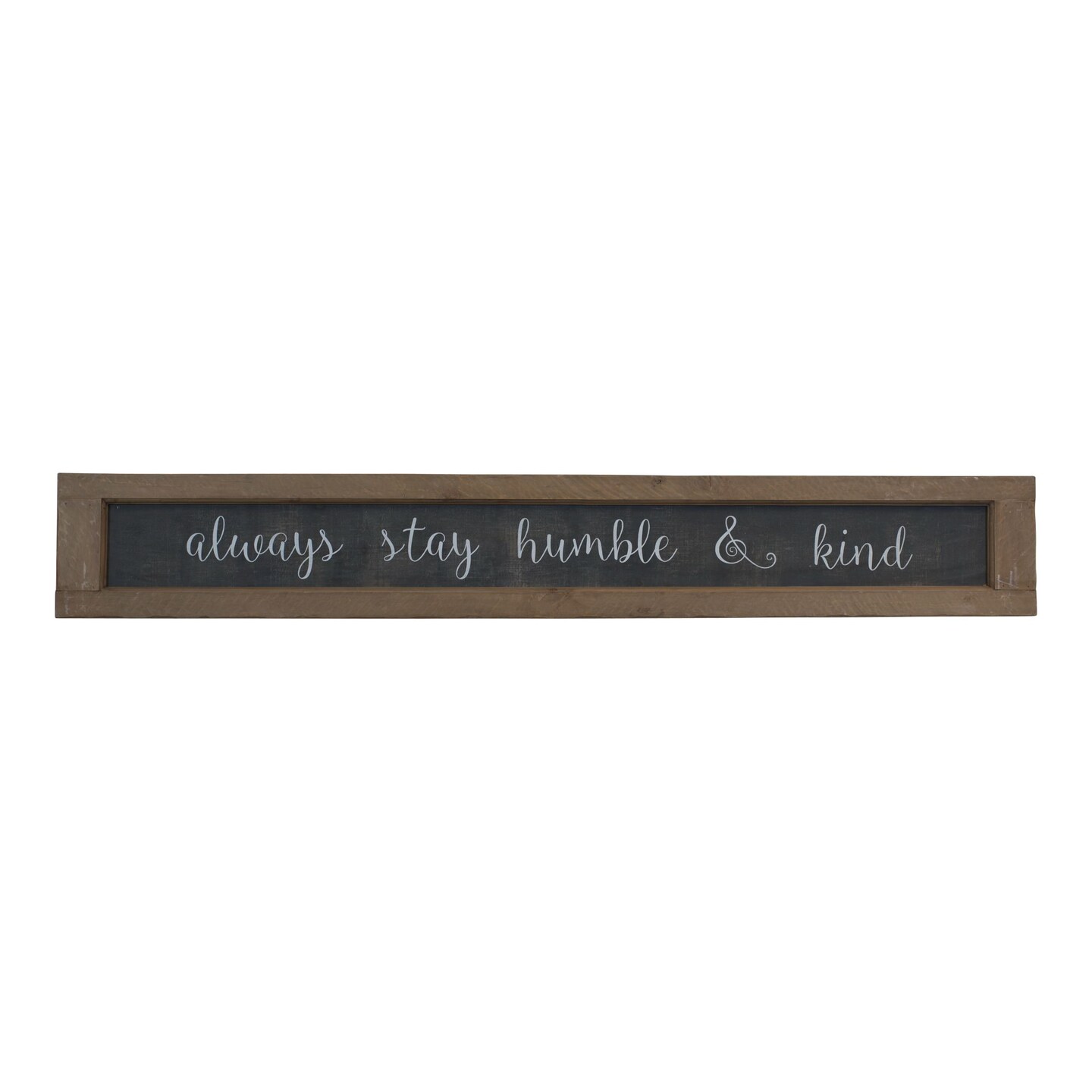 Creative Design 62&#x22; Brown and Black &#x22;Humble Kind&#x22; Distressed Rectangular Sign