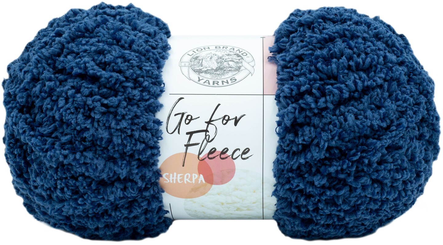Lion Brand Go For Fleece Sherpa Yarn-Navy