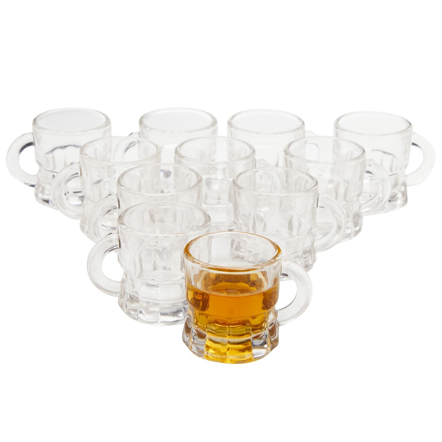 12 Pack 1 Oz Mini Beer Mug Shot Glasses with Handles for Party