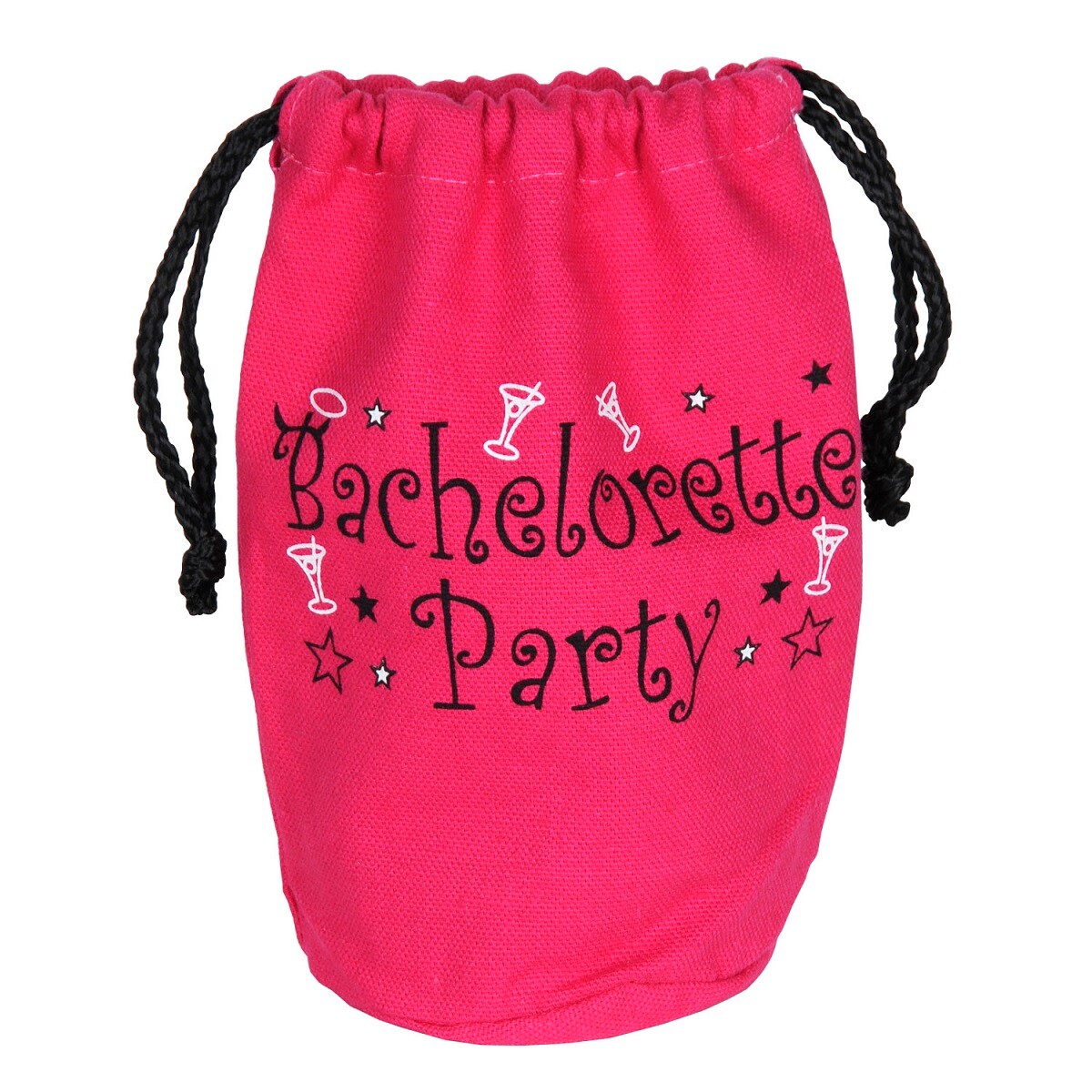 Party Central Club Pack of 12 Pink Bachelorette Party Tote Bag with Drawstring Decorative Party Favors 7&#x22;