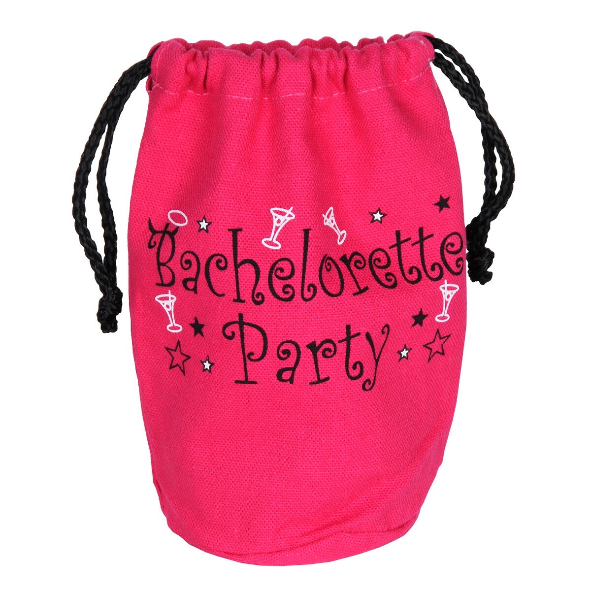 Party Central Club Pack of 12 Pink Bachelorette Party Tote Bag with Drawstring Decorative Party Favors 7"