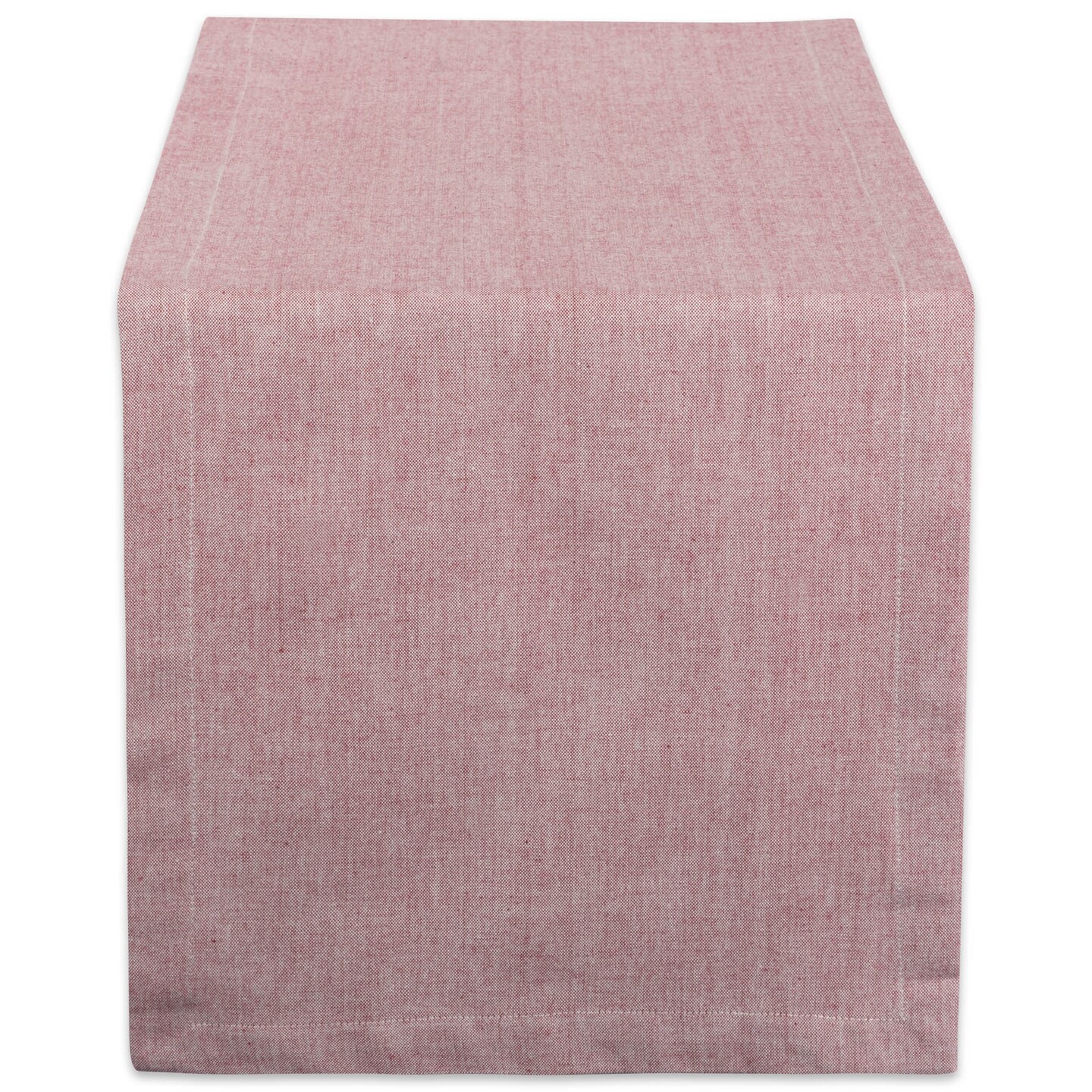 Contemporary Home Living Solid Rectangular Chambray Cotton Woven Table Runner - 108" - Barn Red