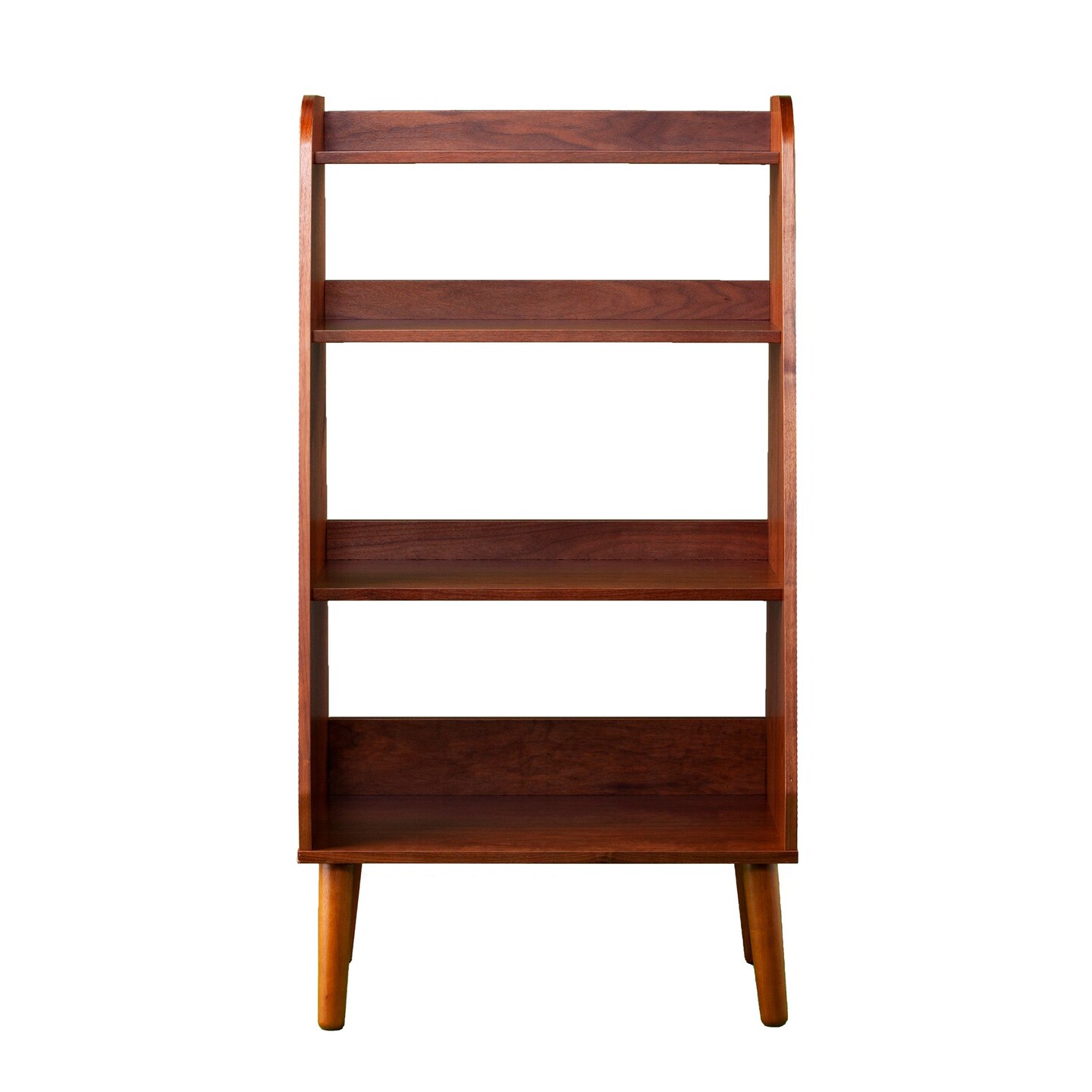 Southern Enterprises 44.5&#x22; Brown Midcentury Modern Bookshelf with Classic Spindle Legs