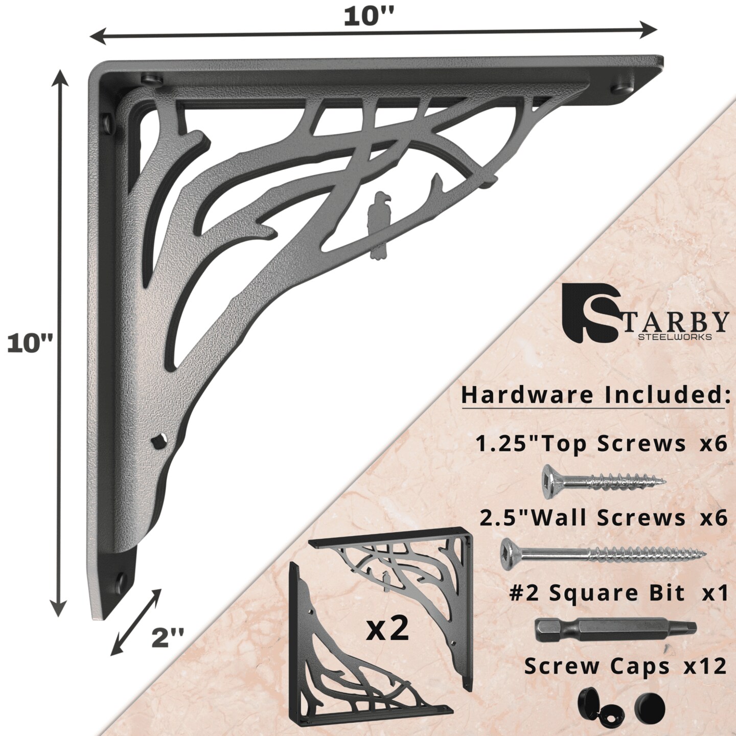 Starby Decorative Heavy Duty Steel Brackets