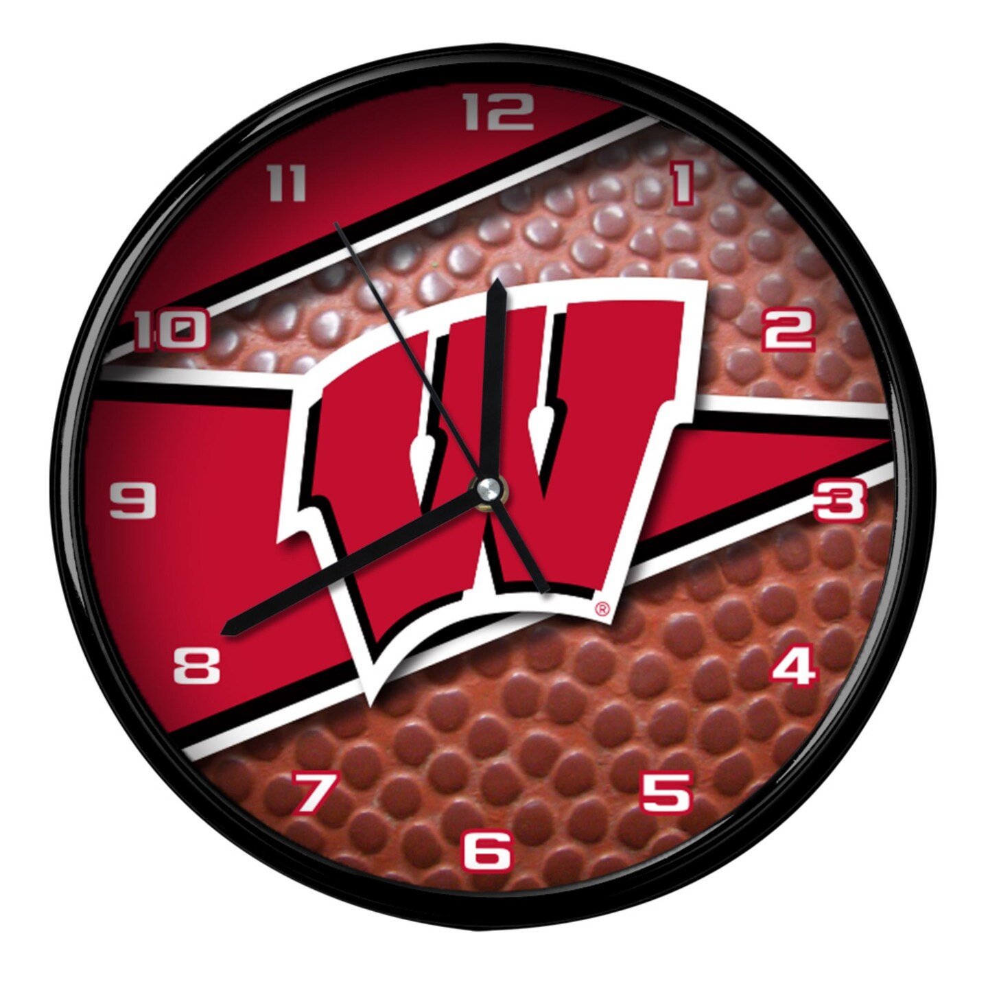 The Memory Company 11.5&#x22; Brown and Black NCAA Wisconsin Badgers Wall Clock