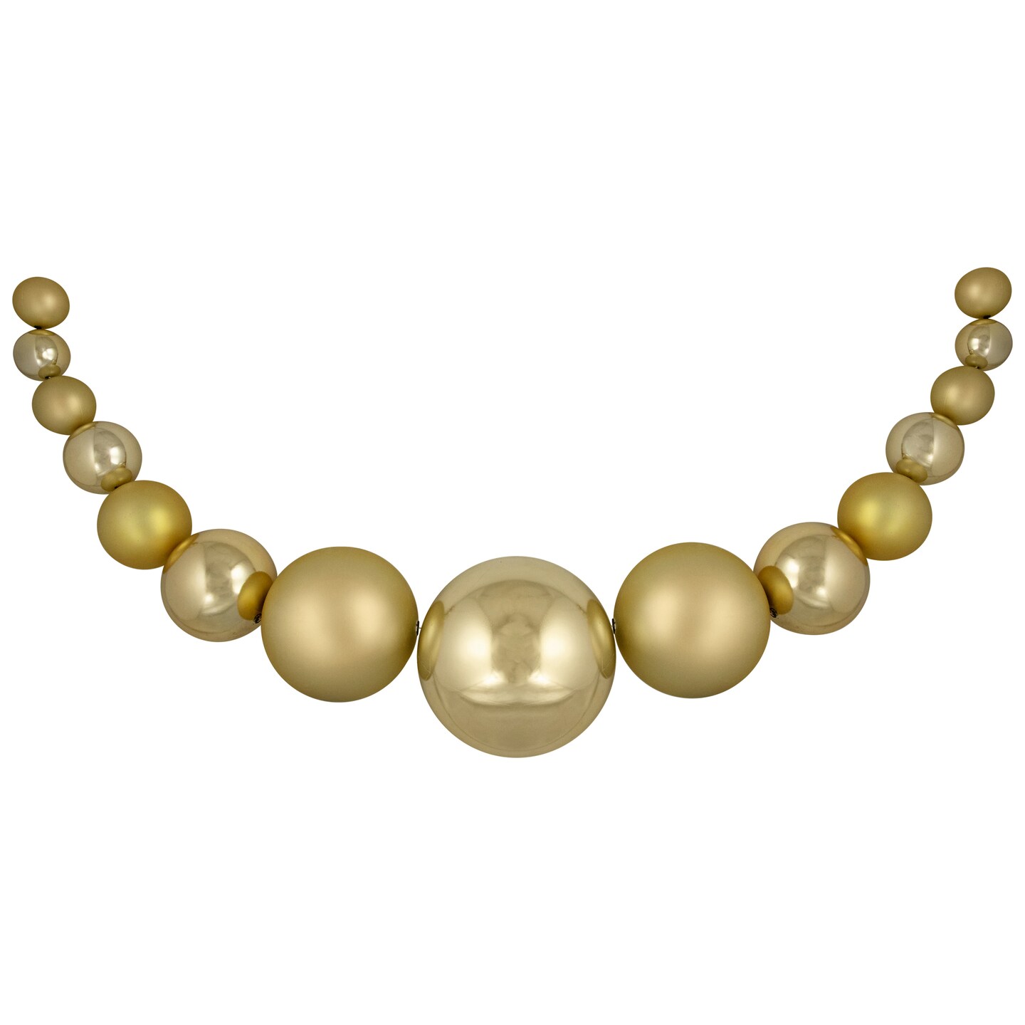 Northlight 6' Gold Shiny and Matte Shatterproof Ball Christmas Swag