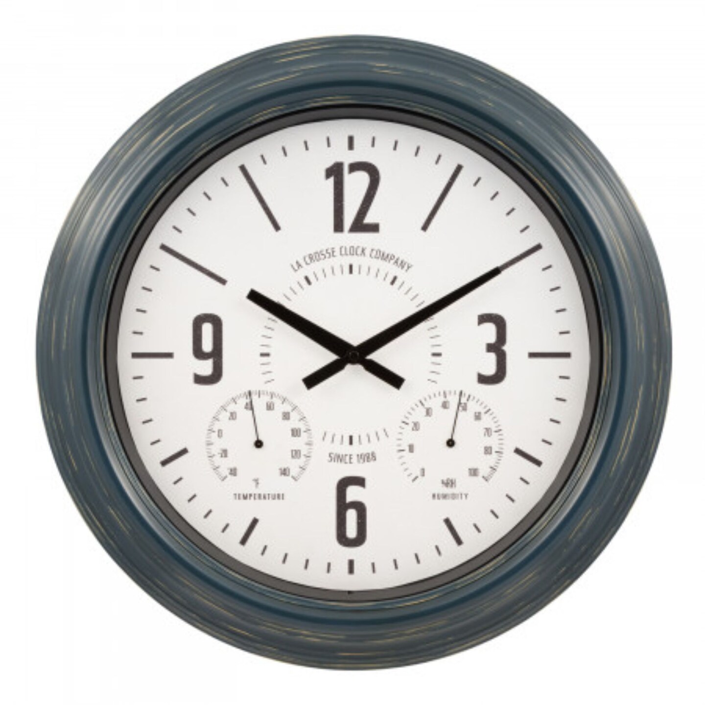 La Crosse Technology 18&#x22; White and Black Contemporary Round Hamilton Wall Clock