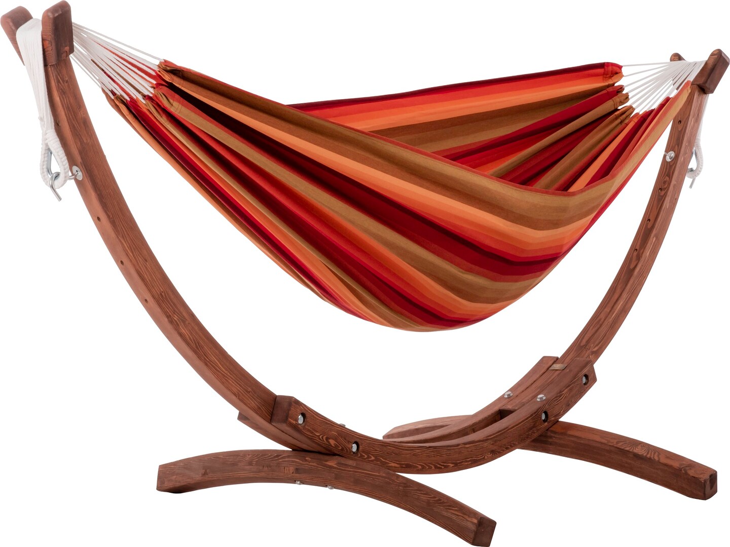 The Hamptons Collection 102&#x201D; Orange Striped Sunbrella Brazilian Style Hammock with Stand