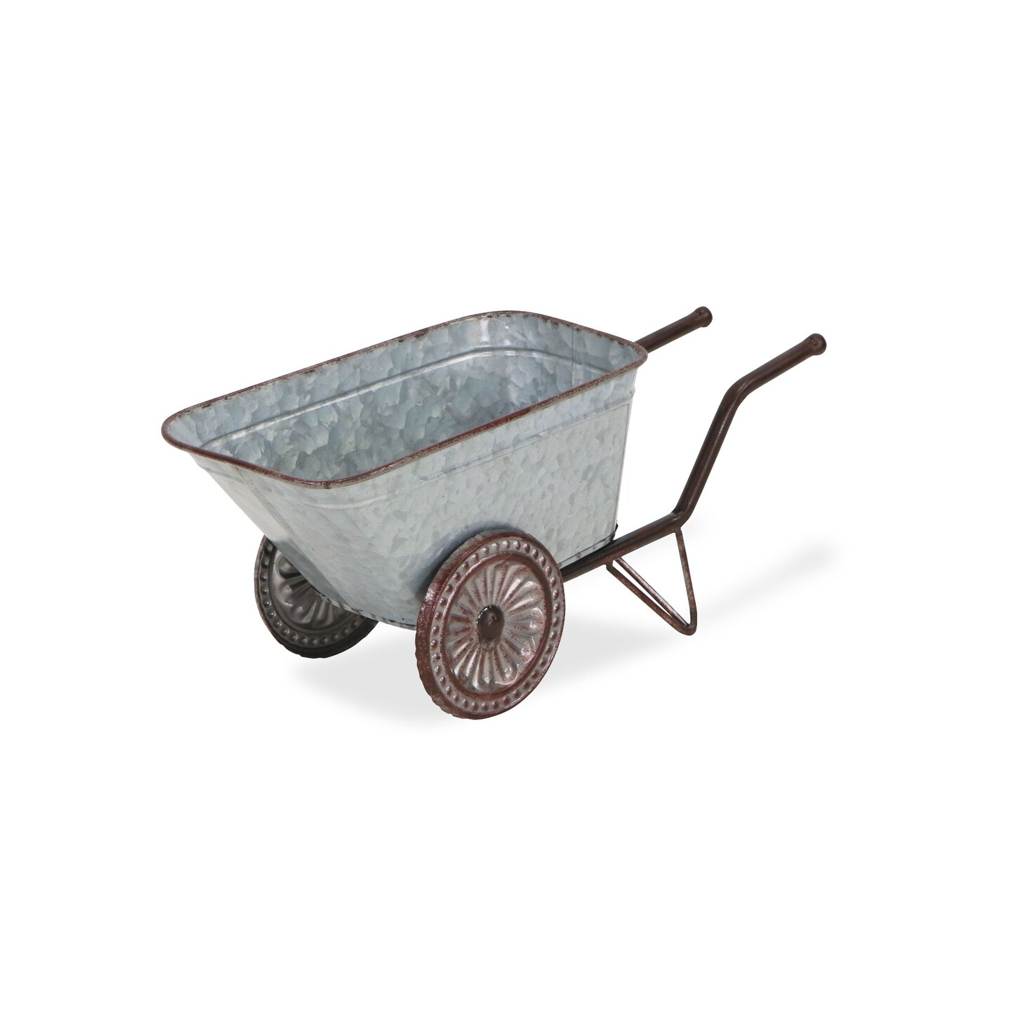 Contemporary Home Living 11.75&#x22; Gray Handmade Farmhouse Wheelbarrow Planter
