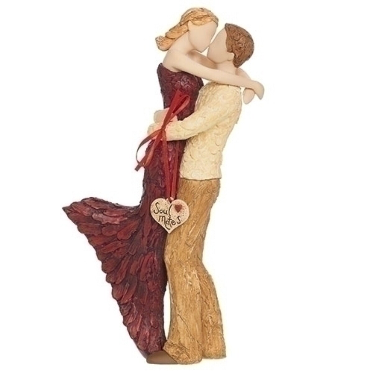 Roman 12&#x22; Kissing Couples with Soulmates Tag Tabletop Figurine