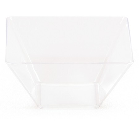 Party Central Club Pack of 96 Clear Square Trend Ware Small Bowls 3.5&#x22;