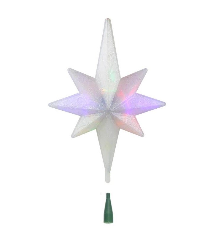 Brite Star 14.5&#x22; Winter Frost B/O Multi-Color LED Bethlehem Star Christmas Tree Topper