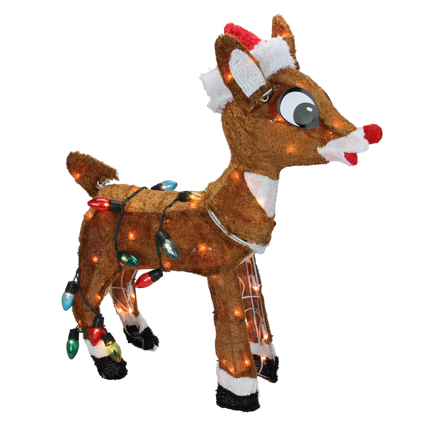 Northlight 24&#x22; Lighted Rudolph with String Lights Christmas Outdoor Yard Decoration