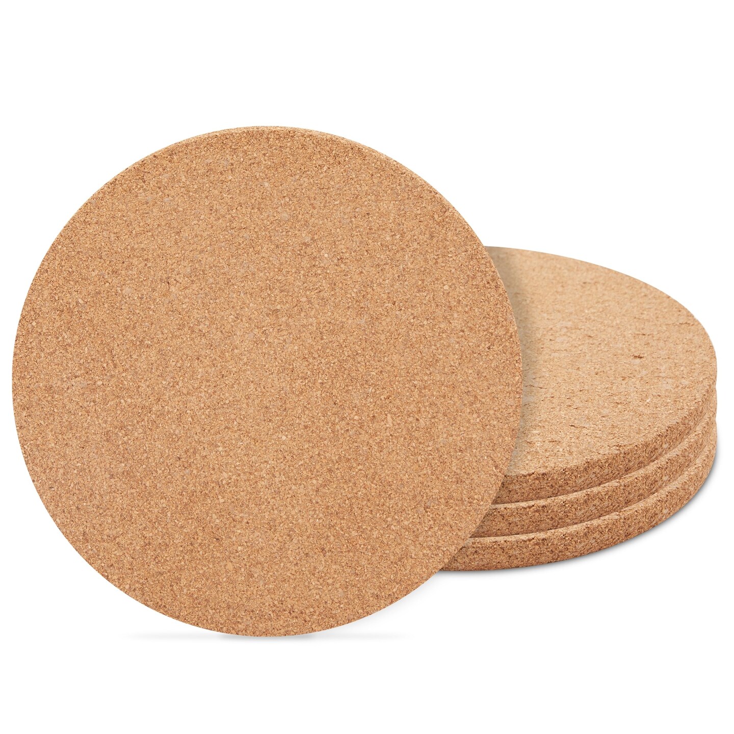 4 Pack Round Cork Trivets for Hot Dishes, Plates, and Kitchen Countertops, Corkboard Pads for Hot Pots, Pans, Plates, Planters, Glassware, and DIY Crafts (9 In)