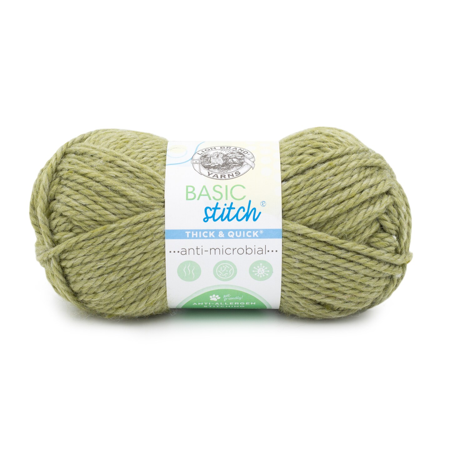 Lion Brand Basic Stitch Antimicrobial Thick &#x26; Quick Yarn-Olive Branch