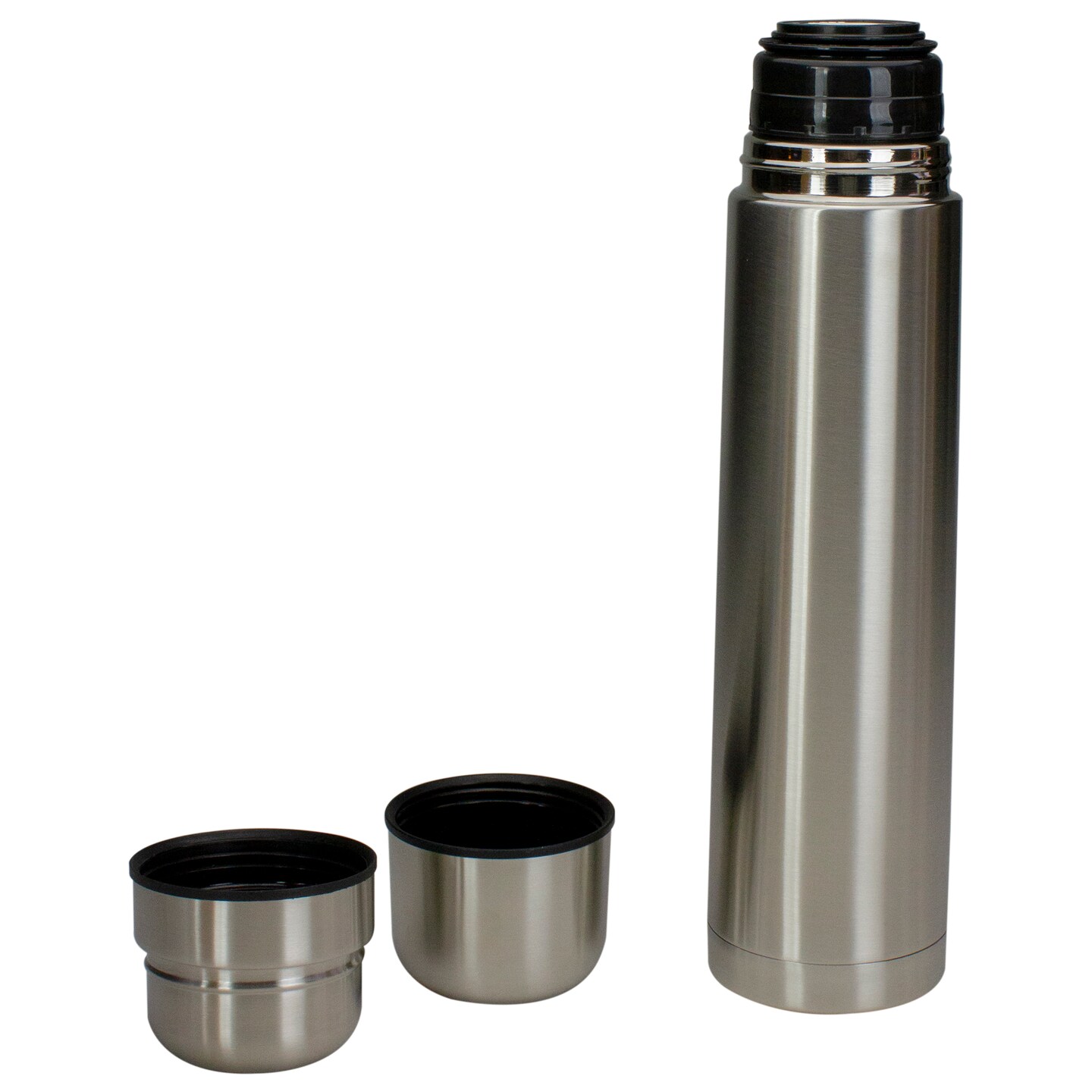 Avon 14 Silver and Black Beverage Thermos Canteen