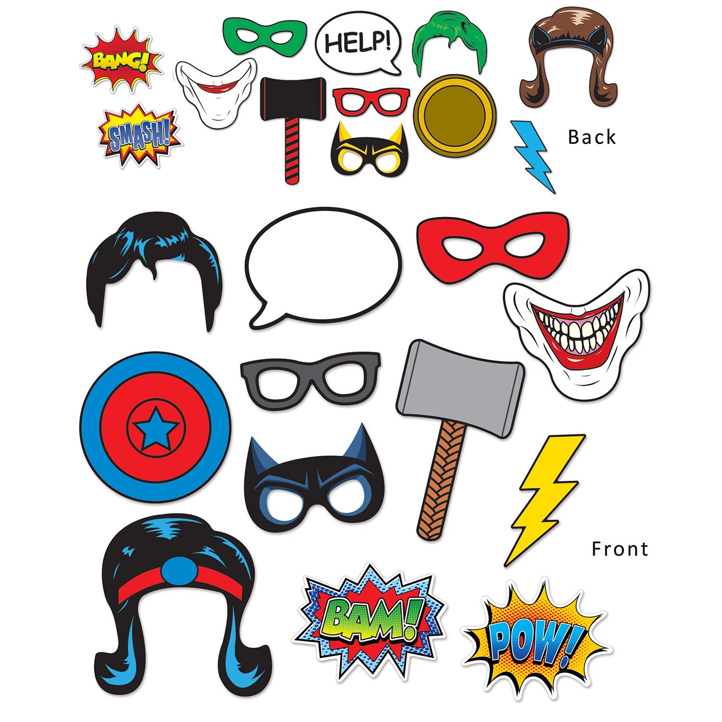 Party Central Club Pack of 144 Multi-Color Hero Photo Sign Cutouts 10&#x22;