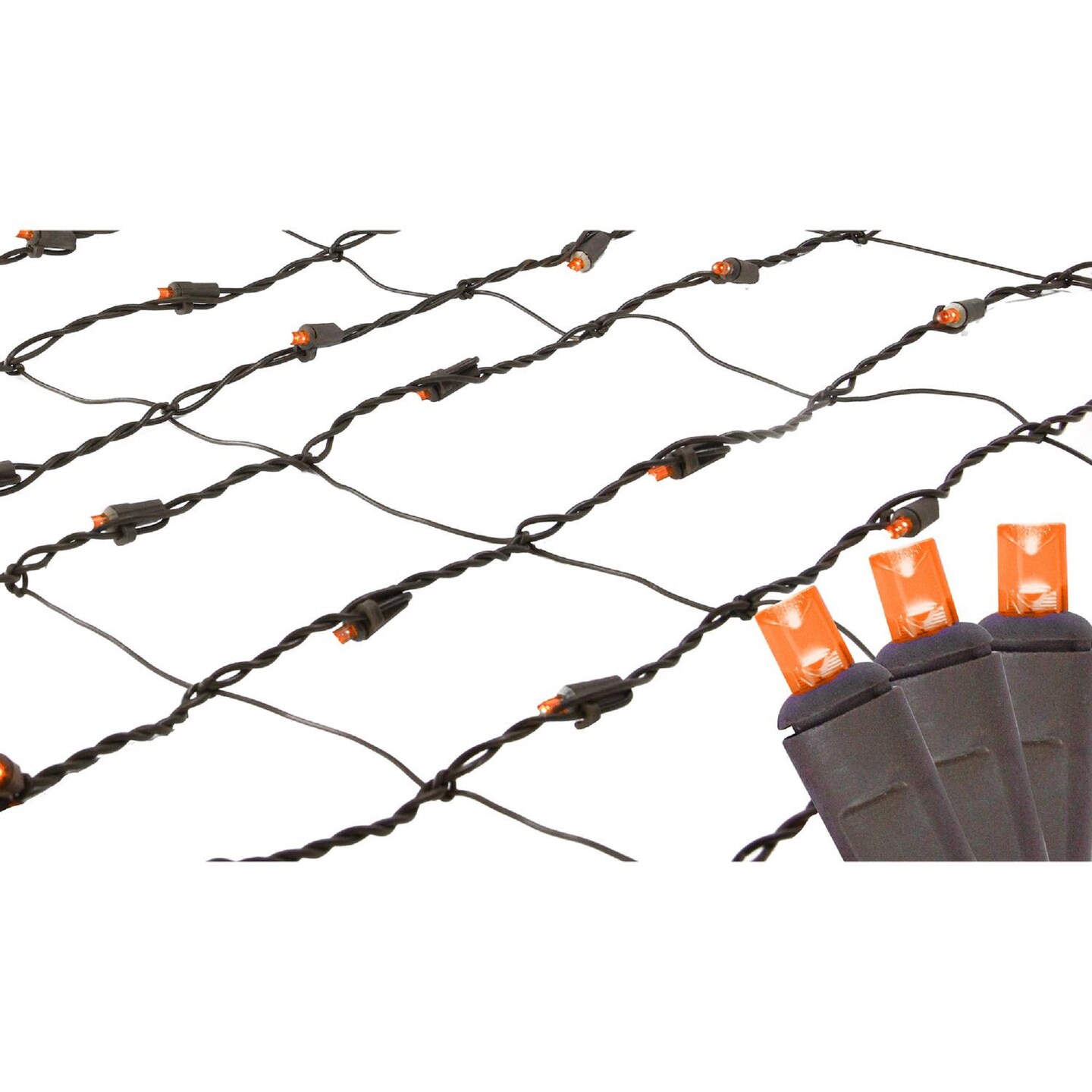 Northlight LED Net Style Tree Trunk Wrap Christmas Lights - Orange - 2&#x27; x 8&#x27; - Brown Wire