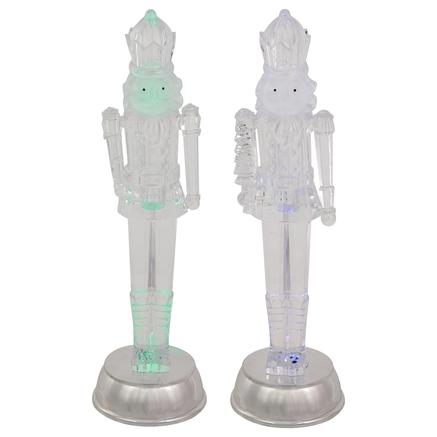 Northlight Set of 2 LED Lighted and Musical Nutcracker Christmas Figurines, 12.5-Inch
