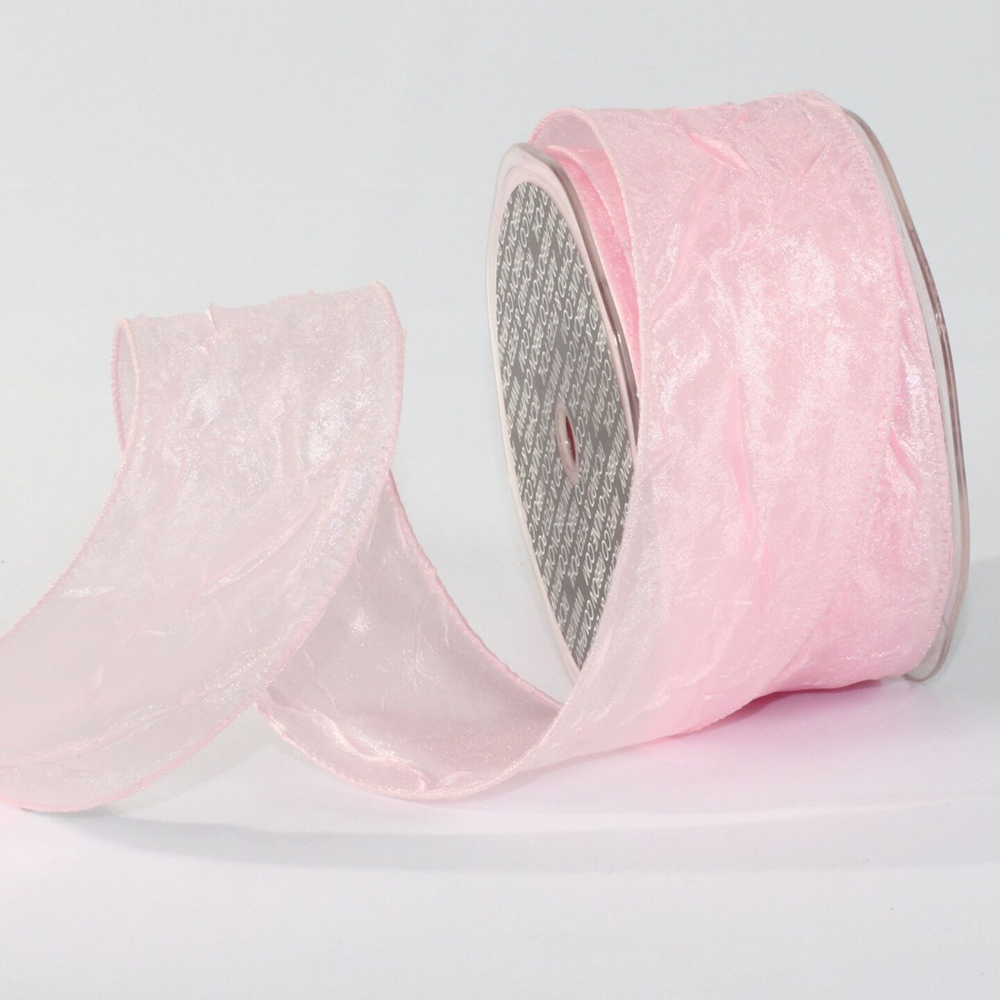 The Ribbon People Pink Crinkled Satin Wired Craft Ribbon 2" x 27 Yards