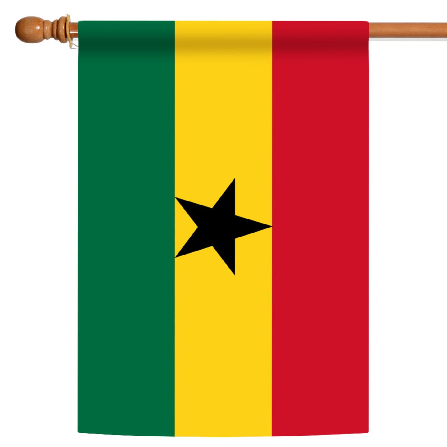 Toland Home Garden Green and Red Ghana Outdoor House Flag 40&#x22; x 28&#x22;