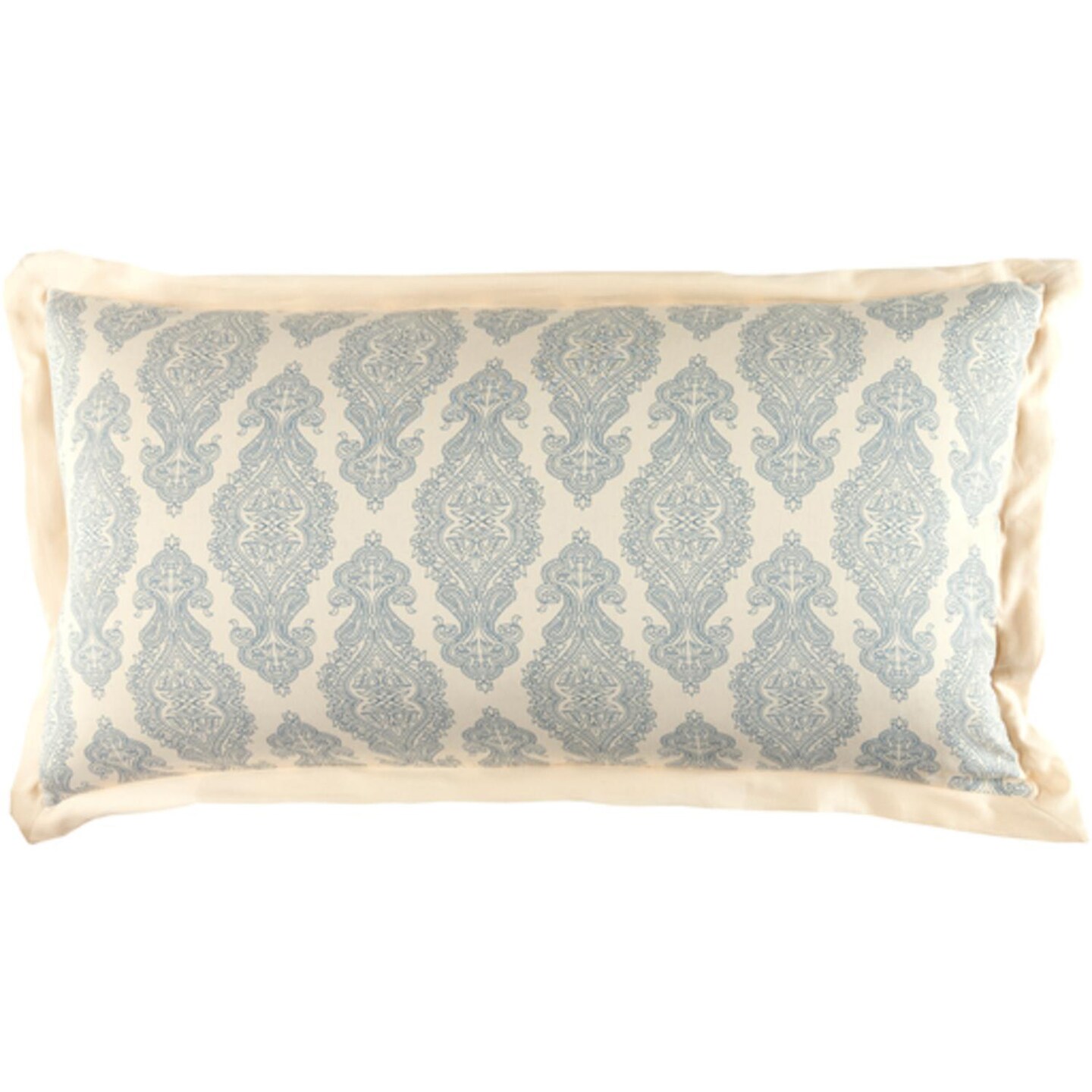 Diva At Home 20" x 36" Navy Blue and Almond White Modern Style Handmade Cotton Sateen King and CA King Sham