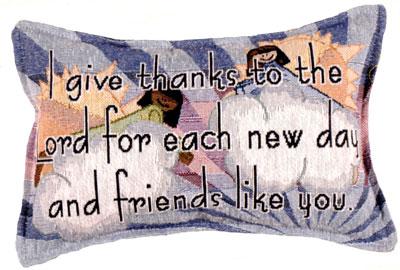 Simply Home I Give Thanks Indoor Throw Pillow - 12" - Blue and White