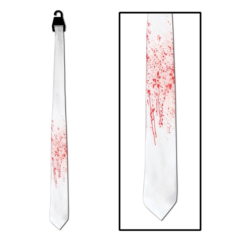 Beistle Club Pack of 12 Blood Splattered Necktie Halloween Costume Accessory