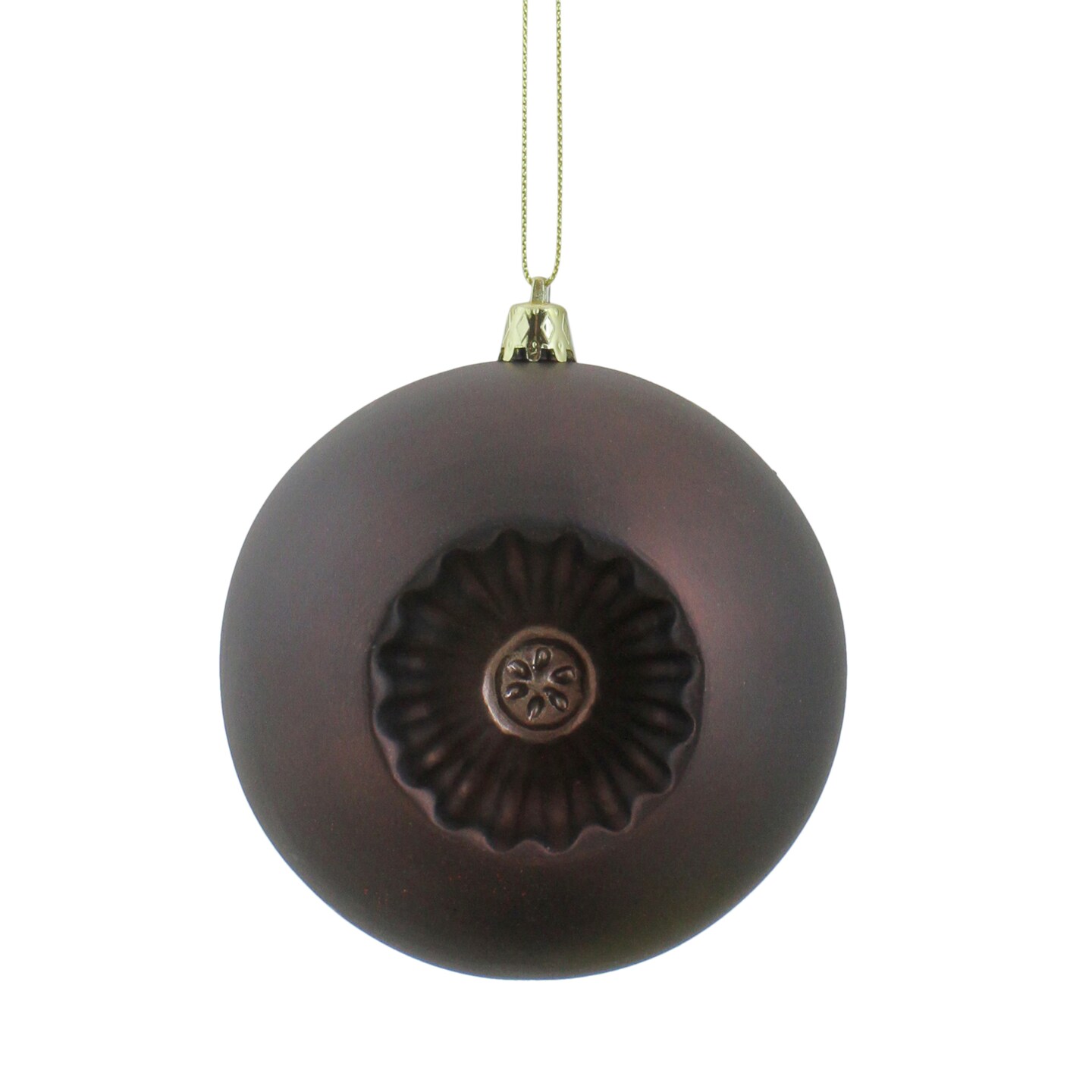 DAK Shatterproof Matte Retro Reflector Christmas Ball Ornaments - 4" (100mm) - Brown - 6ct