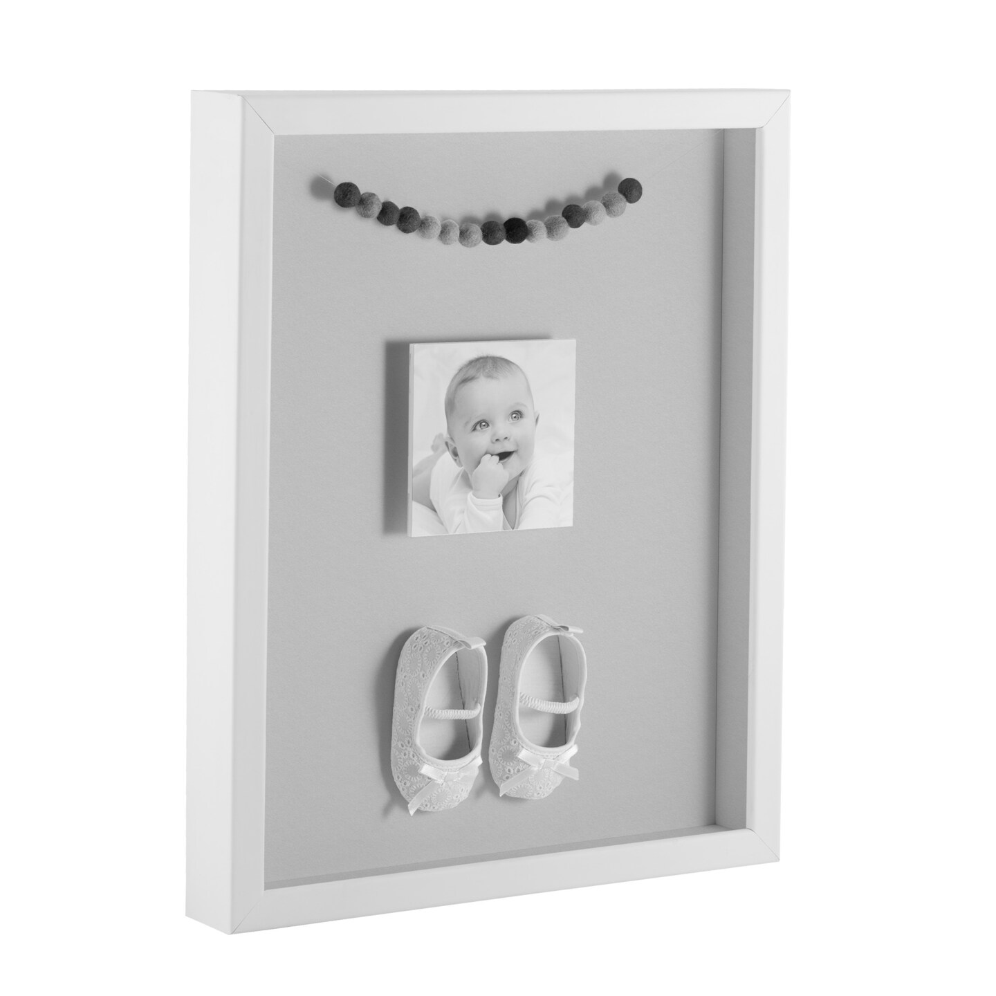ArtToFrames 12x18 Inch Shadow Box Picture Frame, with a Satin White 1.00" Wide Shadowbox frame and Super White Mat Backing (4655)
