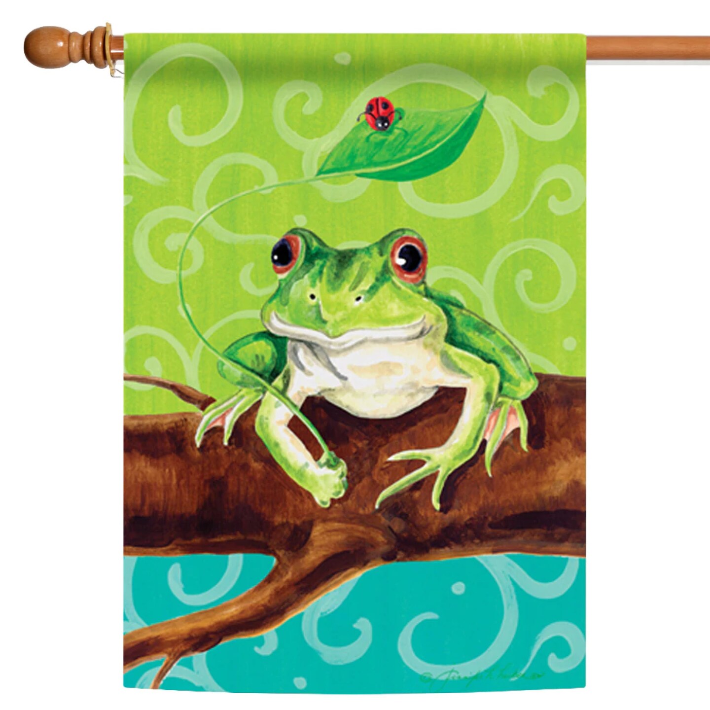 Toland Home Garden Frog On A Branch Outdoor House Flag 40&#x22; x 28&#x22;