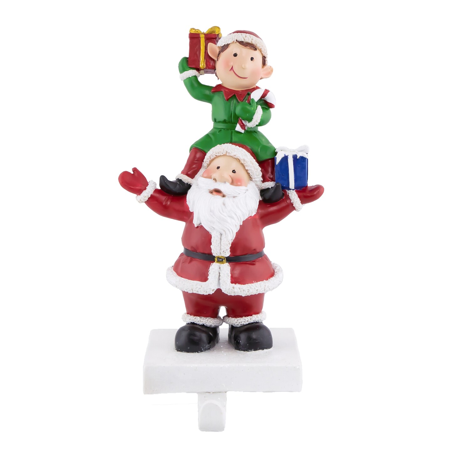 Northlight 8.75&#x22; Santa and Elf Christmas Stocking Holder
