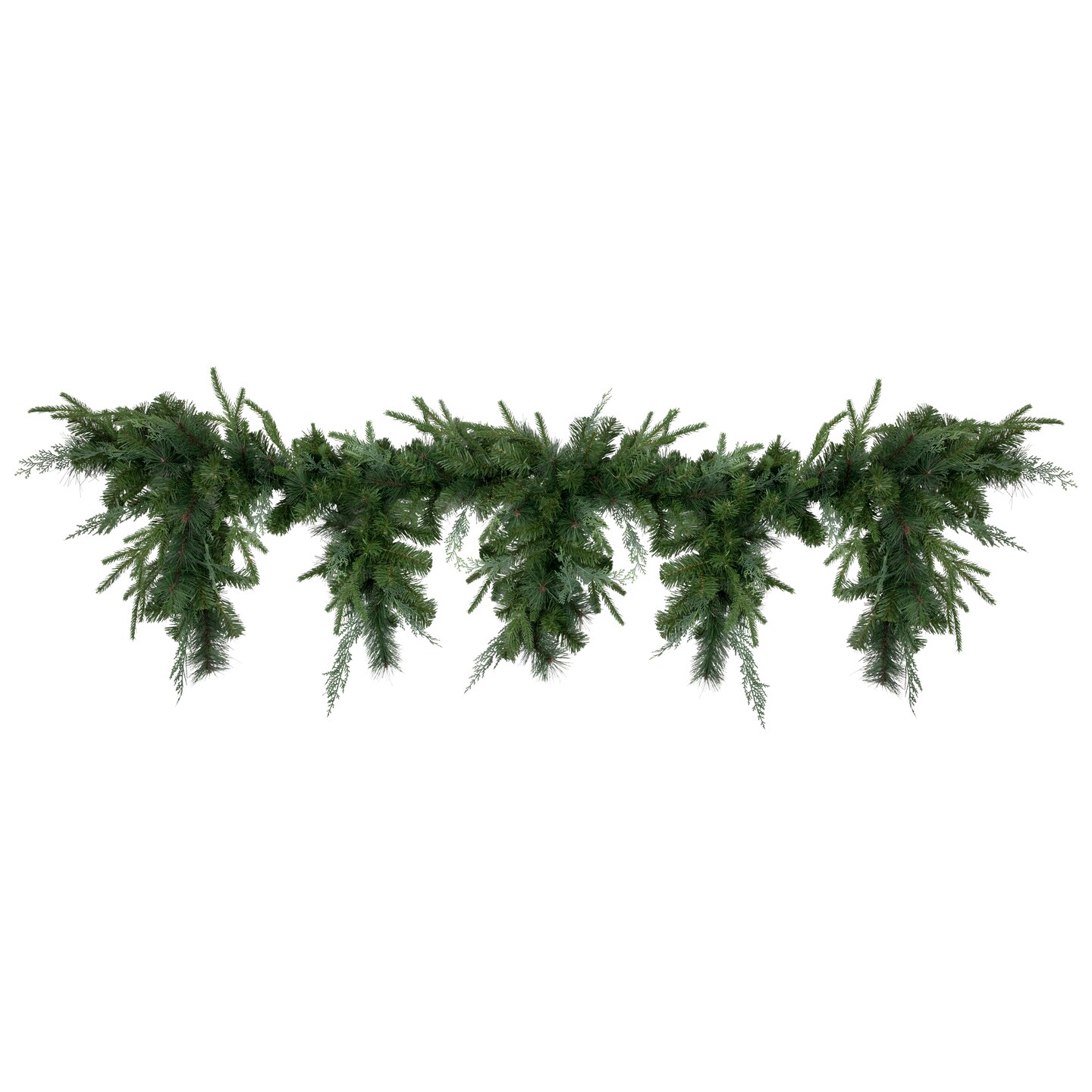 Northlight 6&#x27; x 18&#x22; Mixed Pine Artificial Christmas Icicle Garland, Unlit