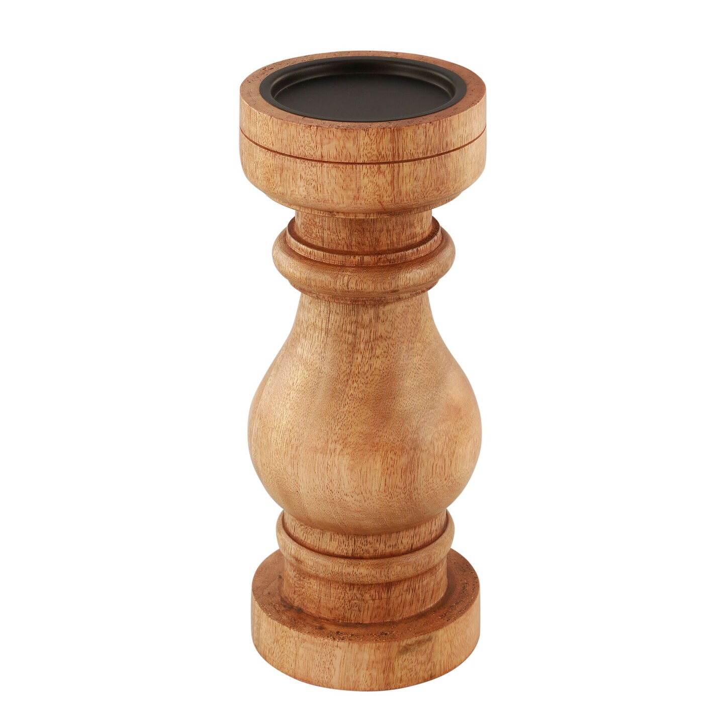 Kingston Living Wooden Pillar Candle Holder - 11&#x22; - Brown