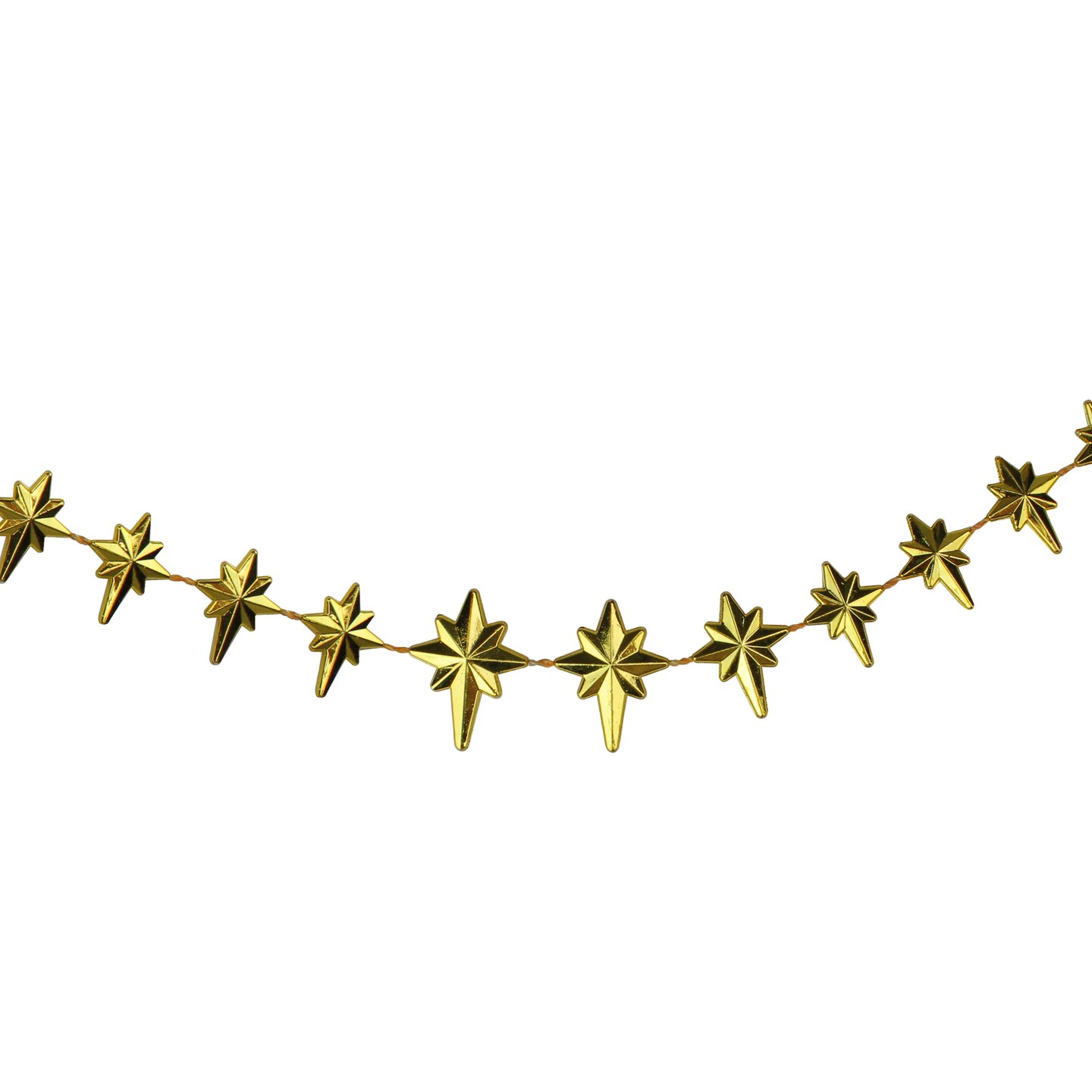 Northlight Shiny Star of Bethlehem Christmas Garland - 9' x 1" - Gold - Unlit