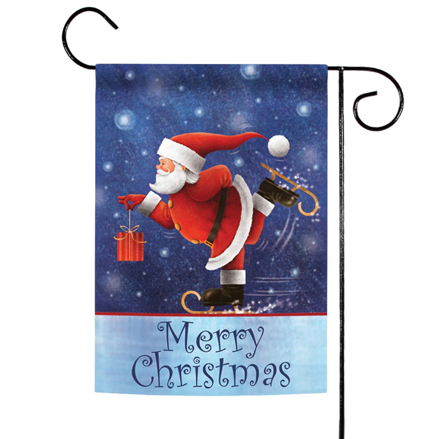 Toland Home Garden Skating Santa Christmas Outdoor Garden Flags 18&#x22; x 12.5&#x22;