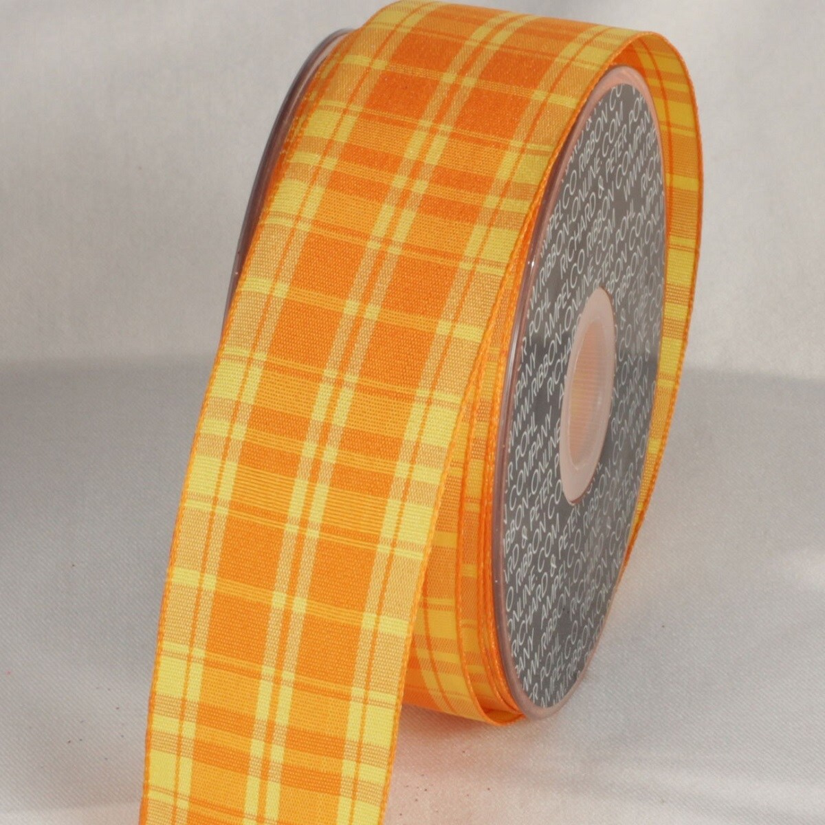 The Ribbon People Orange and Yellow Plaid Motif Wired Craft Ribbon 1.5&#x22; x 27 Yards