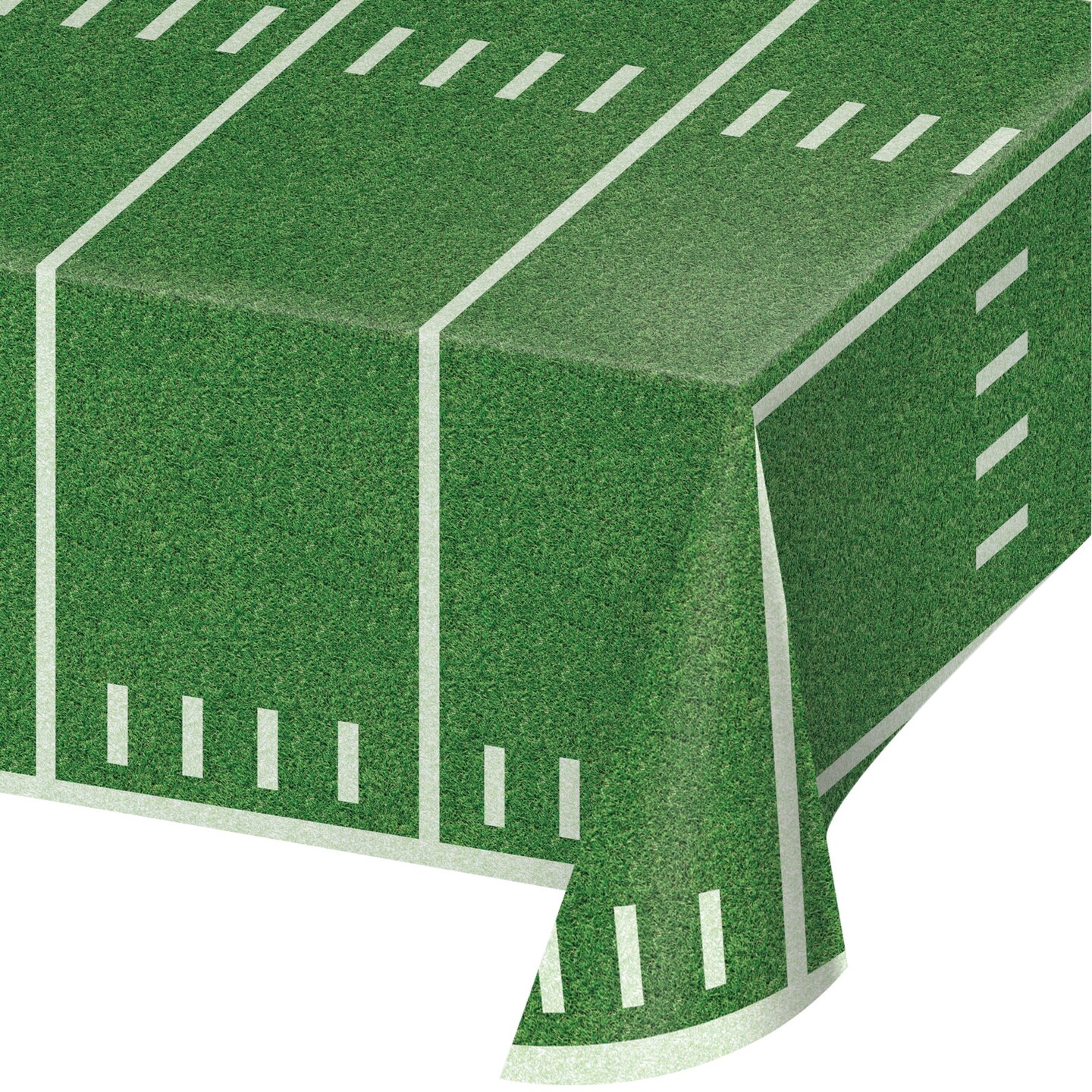 Party Central Pack of 6 Green and White Football Field Party Tablecloths 54&#x22; x 108&#x22;