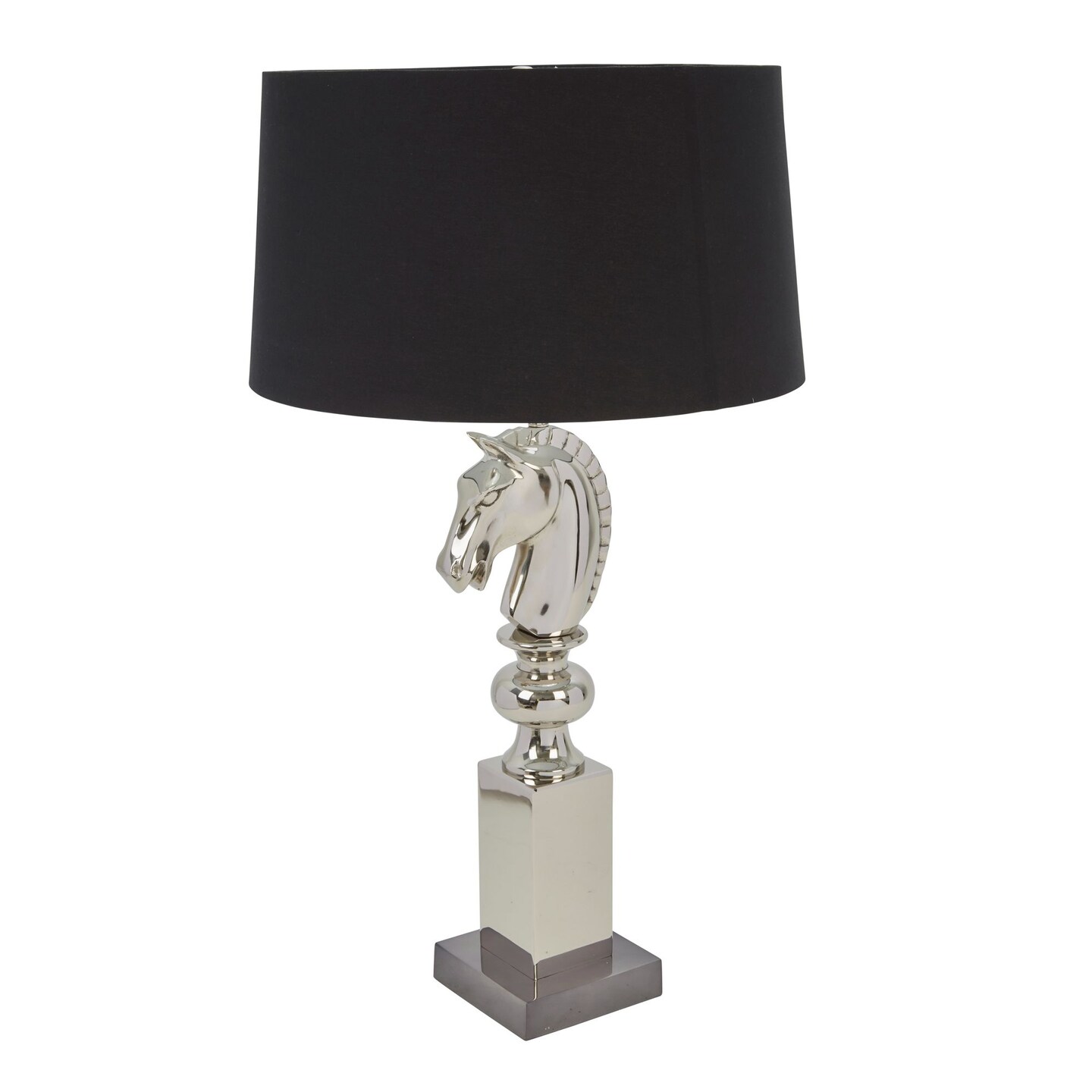 Kingston Living 31&#x22; Horse Head Table Lamp with Black Tapered Drum Shade