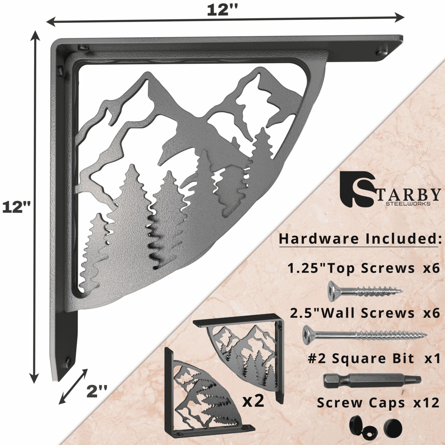 Starby Decorative Heavy Duty Steel Brackets